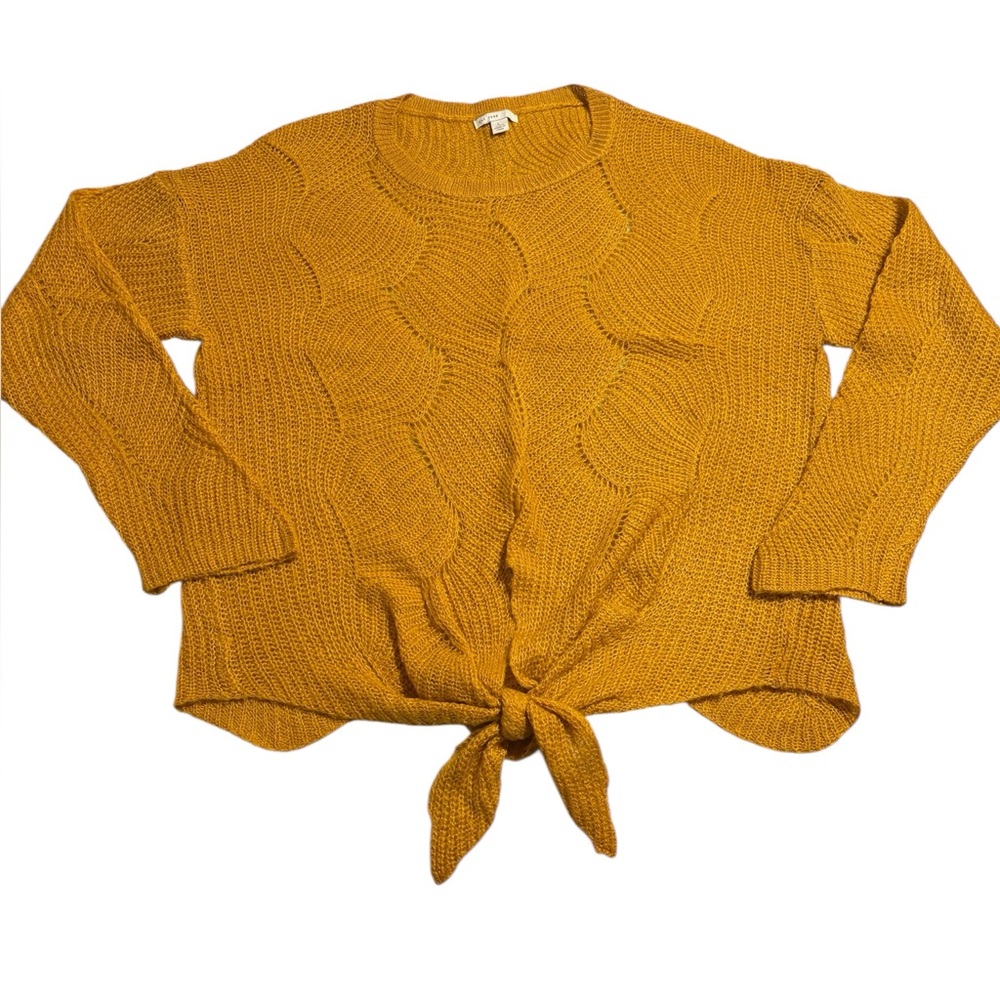 EST 1946 Mustard Tie-Front Knit Sweater